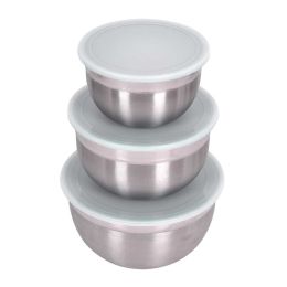 3 Pc Large Stainless Steel Bowl Set - 3, 5 & 8 Qt