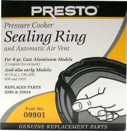 Presto Pressure Cooker Sealing Ring & Automatic Air Vent 09901